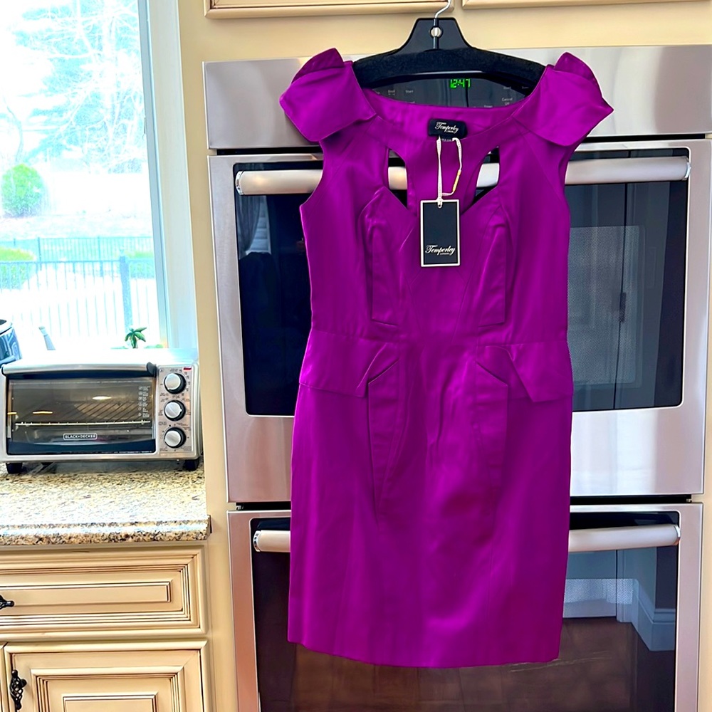Magenta midi dress